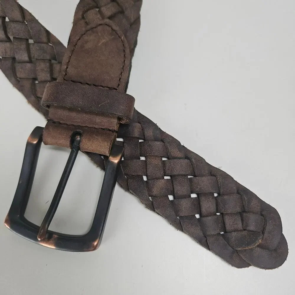 Columbia Braided Leather Belt Men's‎ 36 Brown
